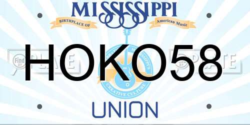 HOKO58 Mississippi License Plate