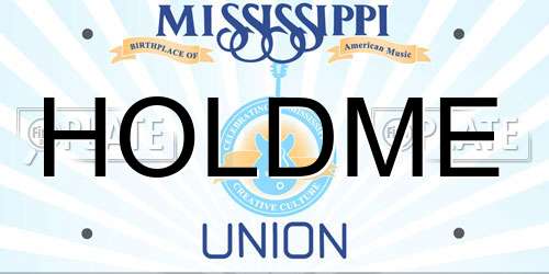 HOLDME Mississippi License Plate