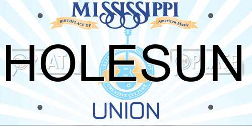 HOLESUN Mississippi License Plate