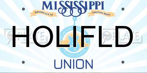 HOLIFLD Mississippi License Plate