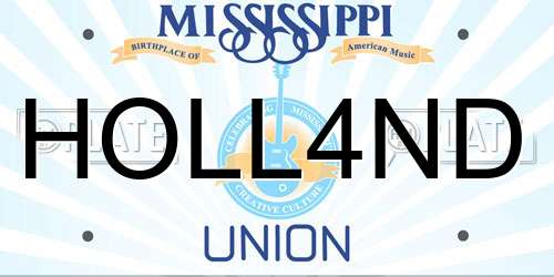 HOLL4ND Mississippi License Plate