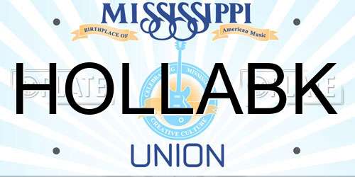 HOLLABK Mississippi License Plate