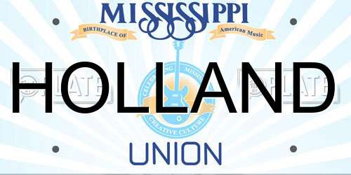 HOLLAND Mississippi License Plate