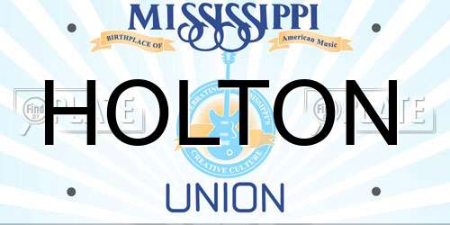 HOLTON Mississippi License Plate