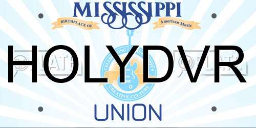 HOLYDVR Mississippi License Plate