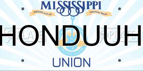 HONDUUH Mississippi License Plate
