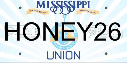 HONEY26 Mississippi License Plate