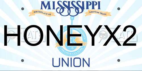 HONEYX2 Mississippi License Plate