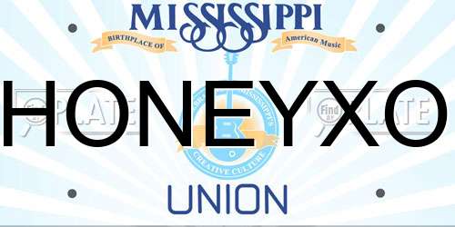 HONEYXO Mississippi License Plate