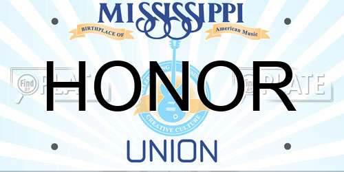 HONOR Mississippi License Plate