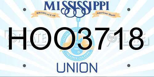 HOO3718 Mississippi License Plate