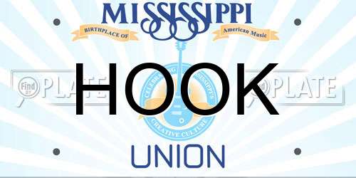 HOOK Mississippi License Plate