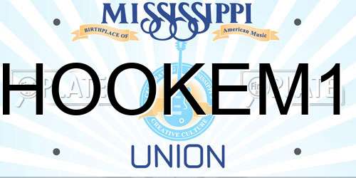 HOOKEM1 Mississippi License Plate