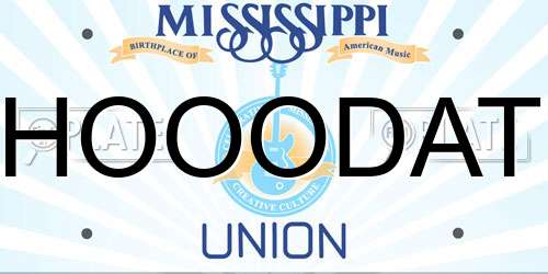 HOOODAT Mississippi License Plate