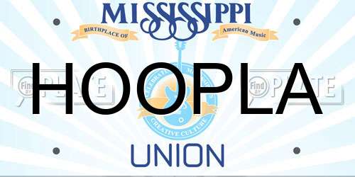 HOOPLA Mississippi License Plate