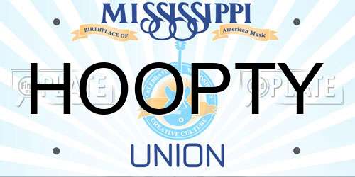 HOOPTY Mississippi License Plate