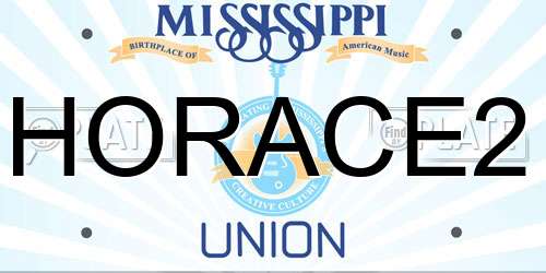 HORACE2 Mississippi License Plate