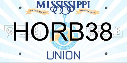 HORB38 Mississippi License Plate
