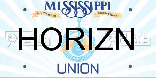HORIZN Mississippi License Plate