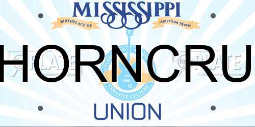 HORNCRU Mississippi License Plate