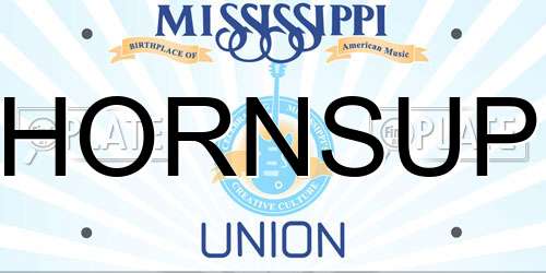 HORNSUP Mississippi License Plate
