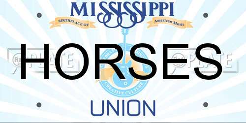 HORSES Mississippi License Plate