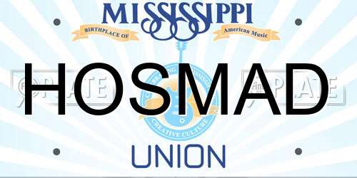 HOSMAD Mississippi License Plate