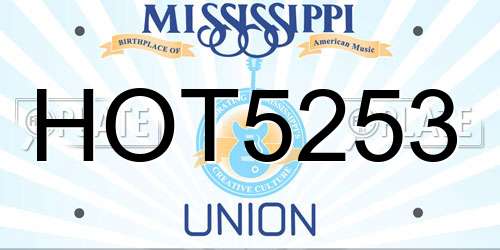 HOT5253 Mississippi License Plate