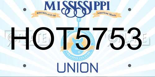 HOT5753 Mississippi License Plate