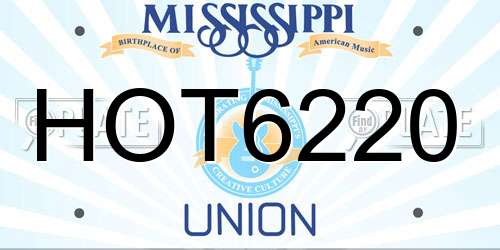 HOT6220 Mississippi License Plate