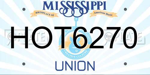 HOT6270 Mississippi License Plate