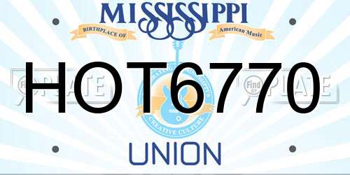 HOT6770 Mississippi License Plate