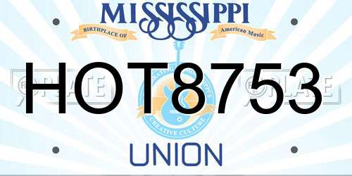 HOT8753 Mississippi License Plate