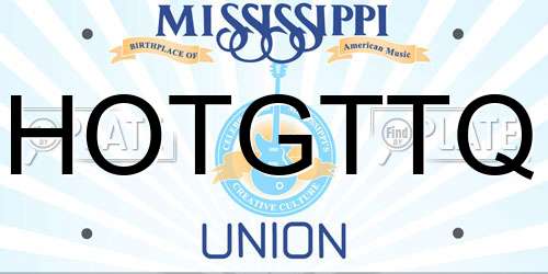 HOTGTTQ Mississippi License Plate