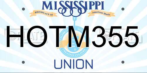 HOTM355 Mississippi License Plate