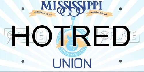 HOTRED Mississippi License Plate