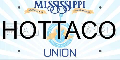 HOTTACO Mississippi License Plate