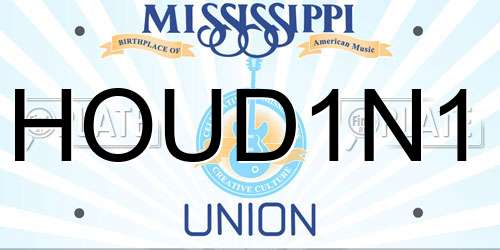 HOUD1N1 Mississippi License Plate