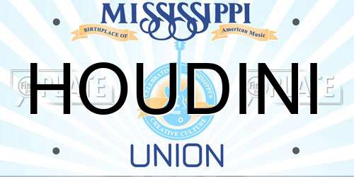 HOUDINI Mississippi License Plate
