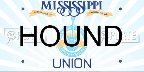 HOUND Mississippi License Plate