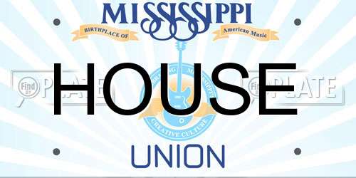 HOUSE Mississippi License Plate