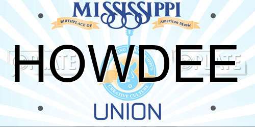 HOWDEE Mississippi License Plate