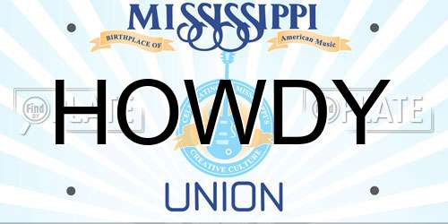 HOWDY Mississippi License Plate