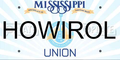 HOWIROL Mississippi License Plate