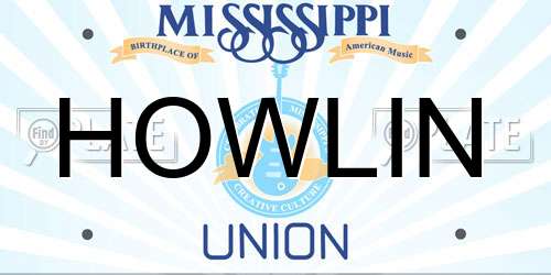 HOWLIN Mississippi License Plate