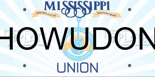 HOWUDON Mississippi License Plate