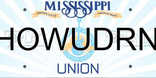 HOWUDRN Mississippi License Plate