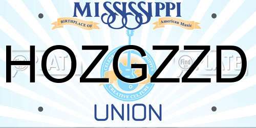 HOZGZZD Mississippi License Plate