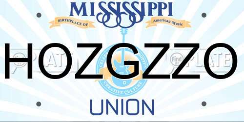 HOZGZZO Mississippi License Plate
