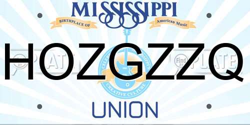 HOZGZZQ Mississippi License Plate
